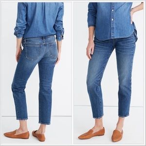 Madewell Jeans Maternity Classic Straight Leg Medium Blue Pregnancy Cropped 31